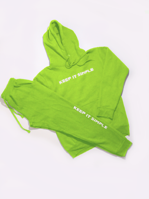 LIME-GREEN "KEEP IT SIMPLE" SWEATSUIT