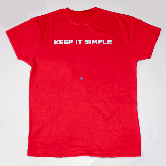 RED "KEEP IT SIMPLE" T-SHIRT