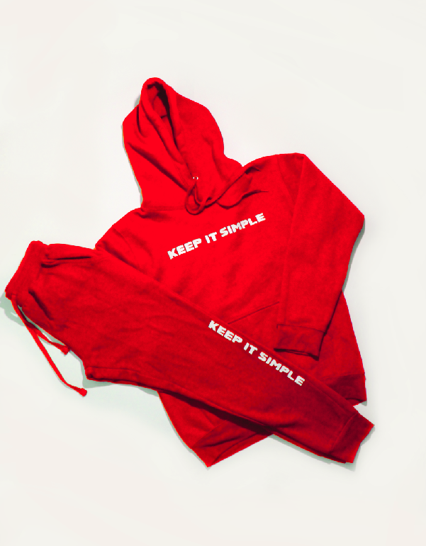 RED "KEEP IT SIMPLE" SWEATSUIT