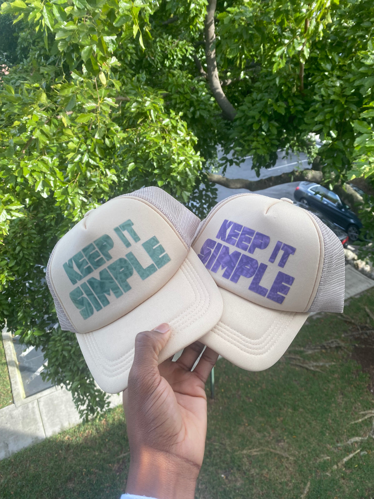 Beige/Green Keep It Simple Hat