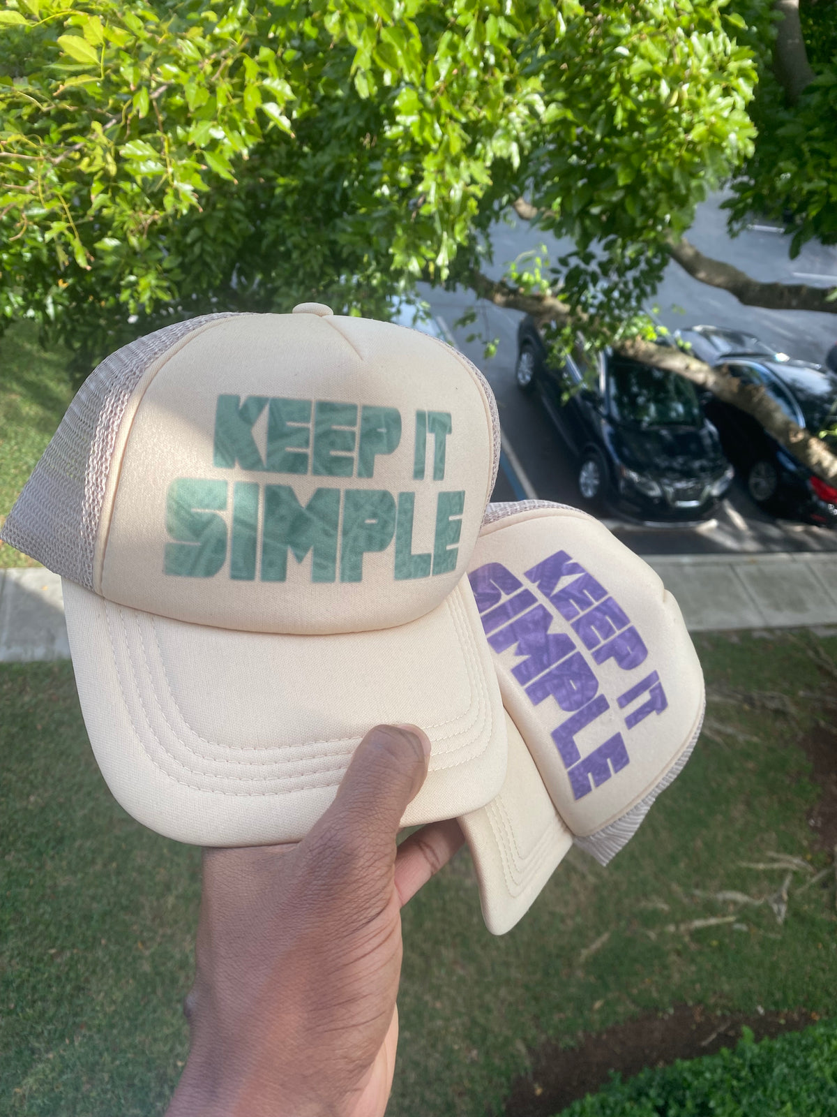 Beige/Green Keep It Simple Hat