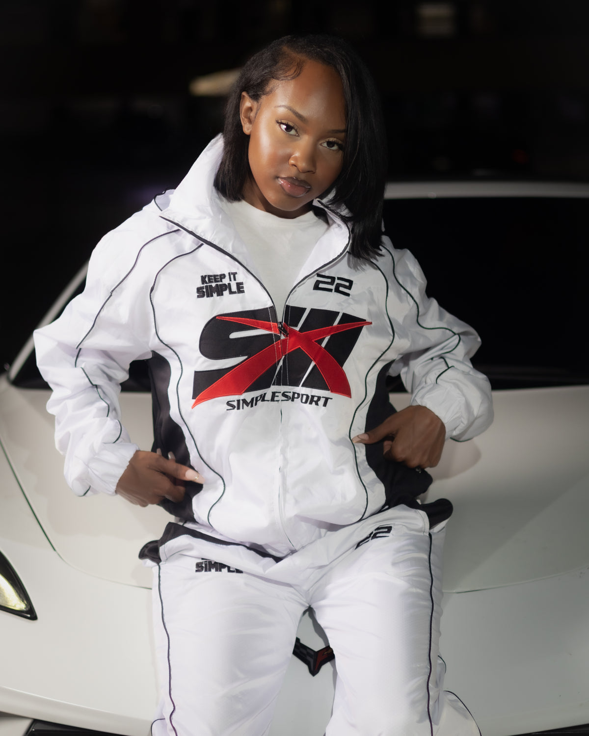 White/Black Simple Sport Tracksuit (PRE-ORDER)